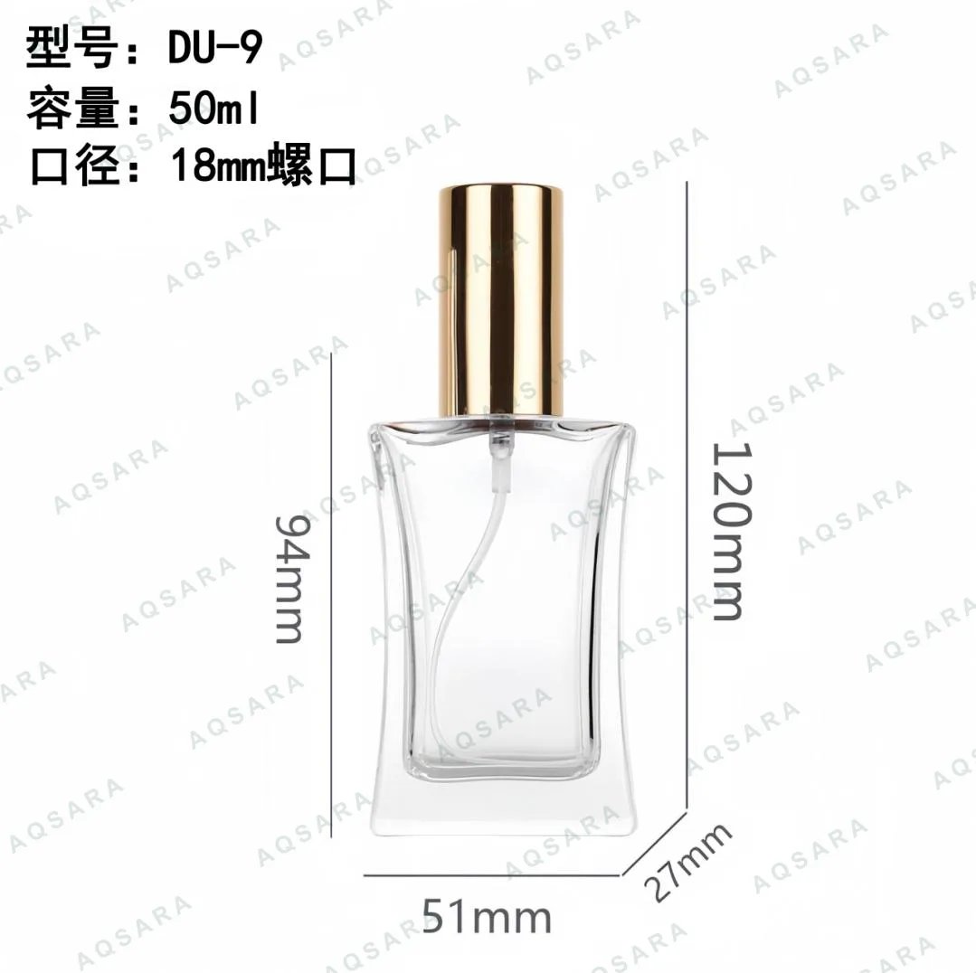 Botol Parfum kaca 50 ml leher 18 mm — DU-9