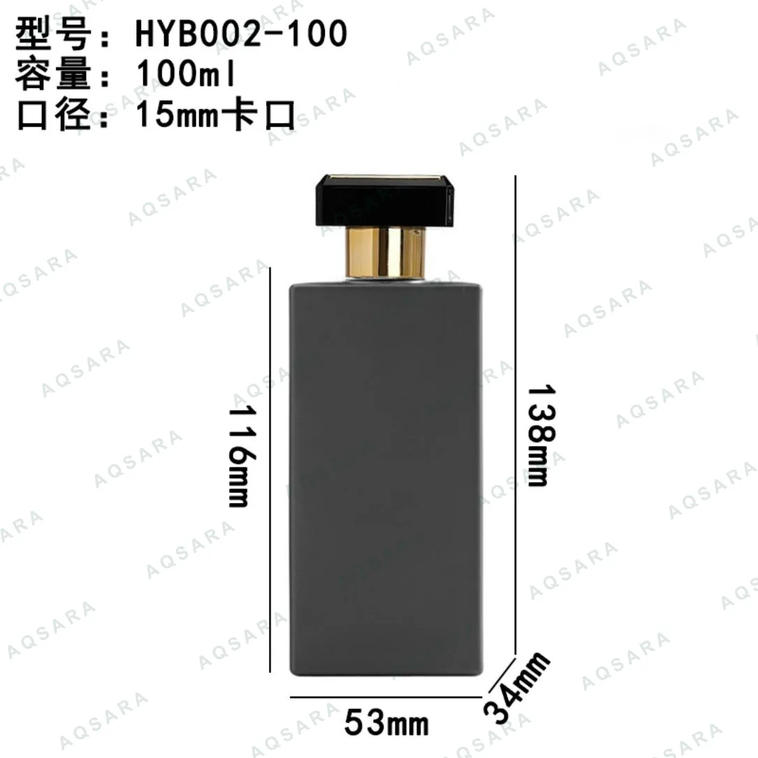 Botol Parfum kaca 100 ml leher 15 mm — HYB002-100 ( matte black )