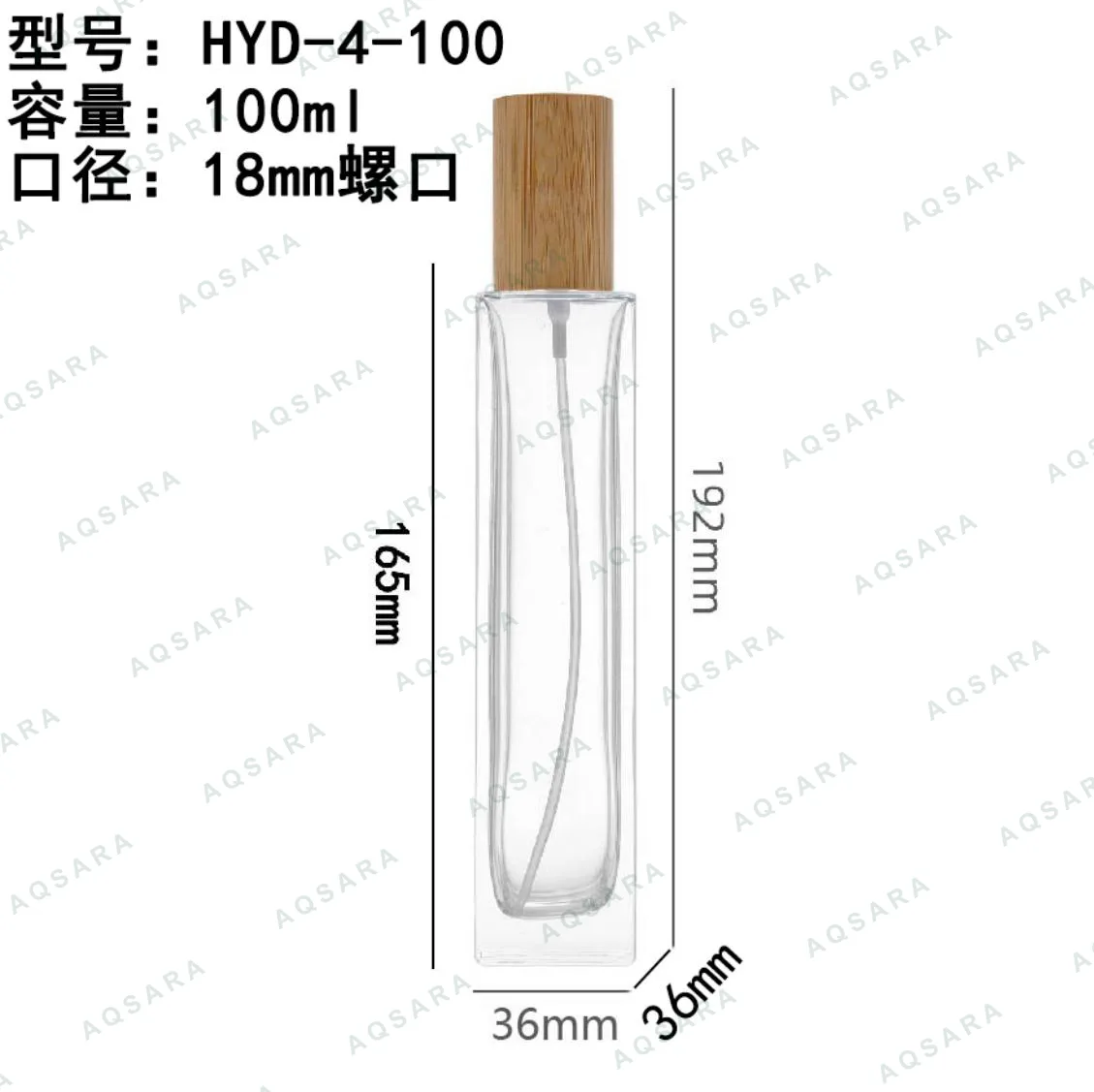 Botol Parfum kaca 100 ml leher 18 mm — HYD-4-100