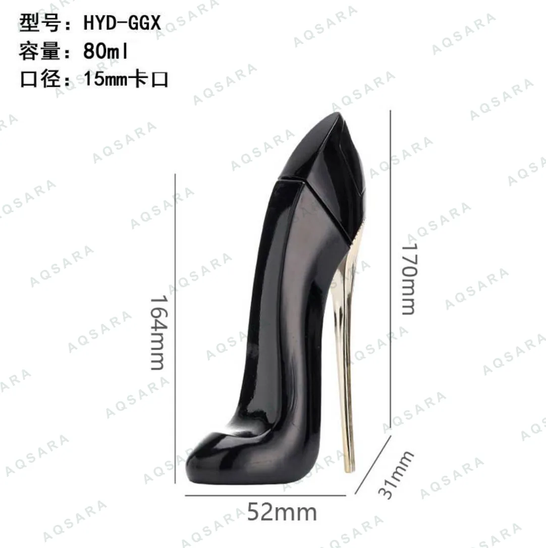 Botol Parfum kaca 80 ml leher 15 mm — HYD-GGX glossy black