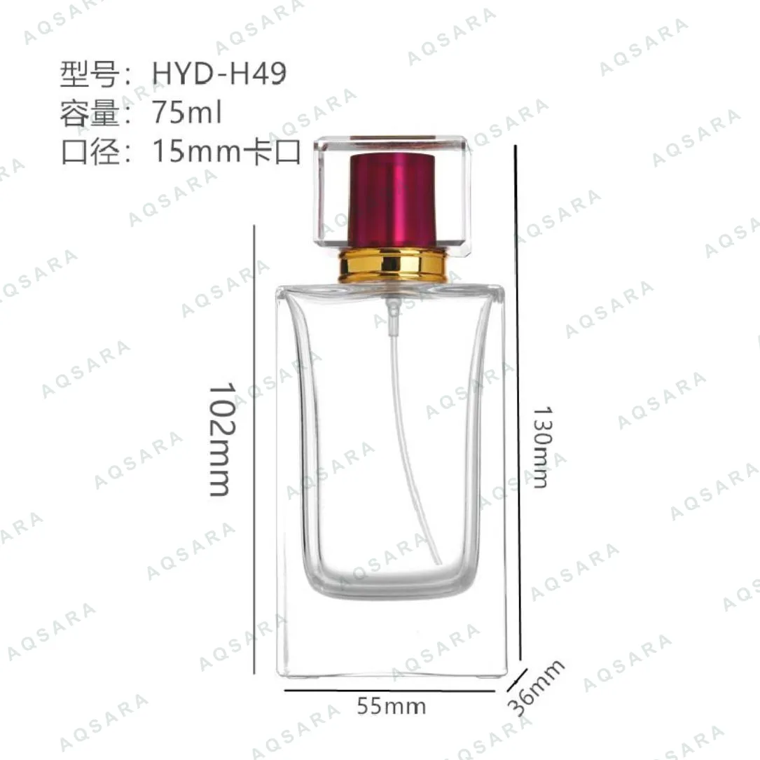 Botol Parfum kaca 75 ml leher 15 mm — HYD-H49