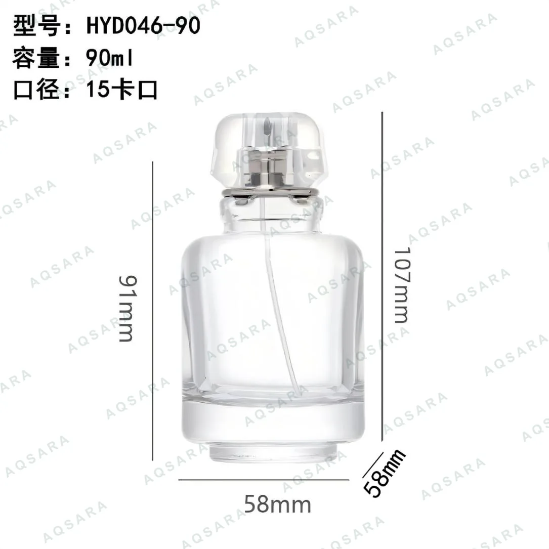 Botol Parfum kaca 90 ml leher 15 mm — HYD046-90