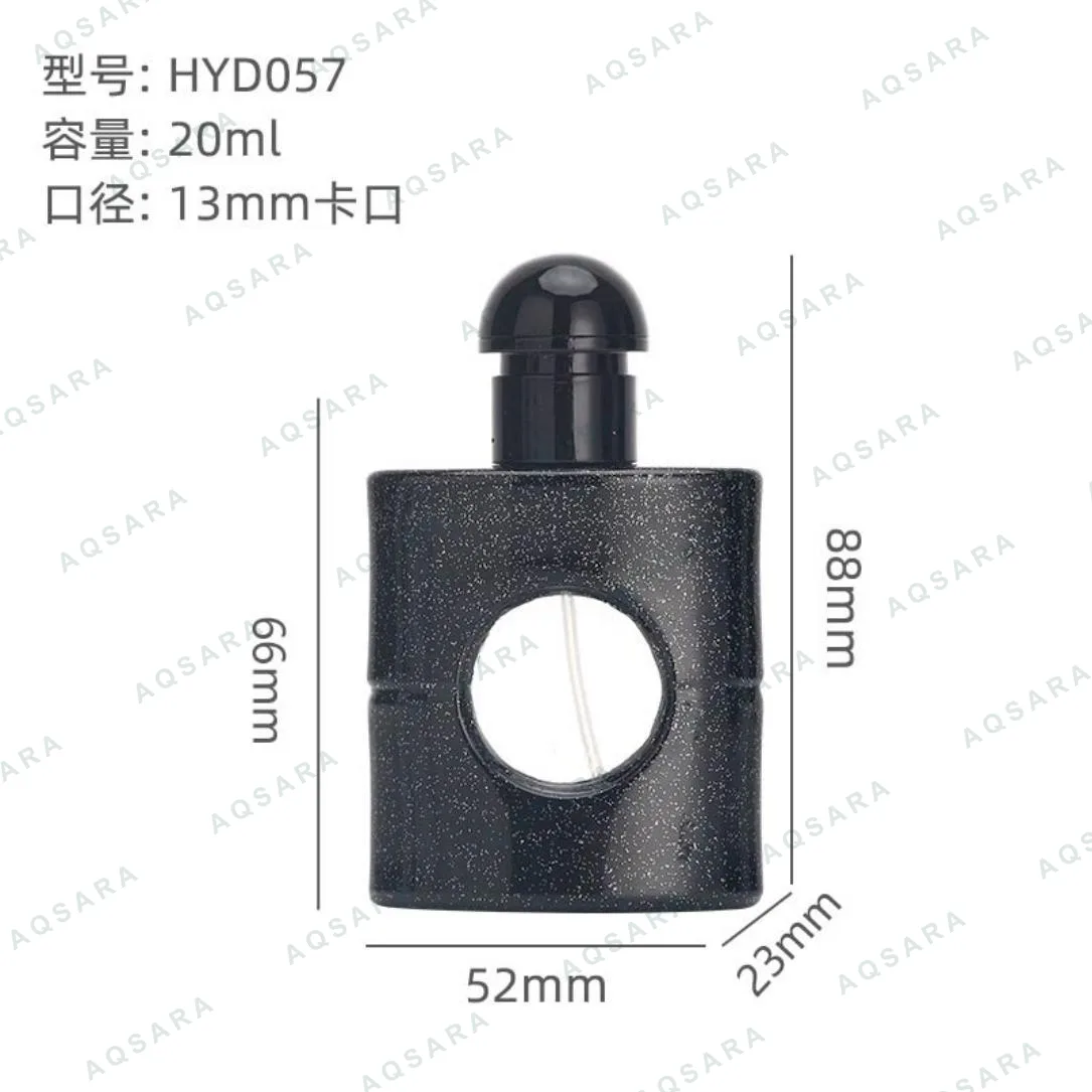 Botol Parfum kaca 20 ml leher 13 mm — HYD057 black