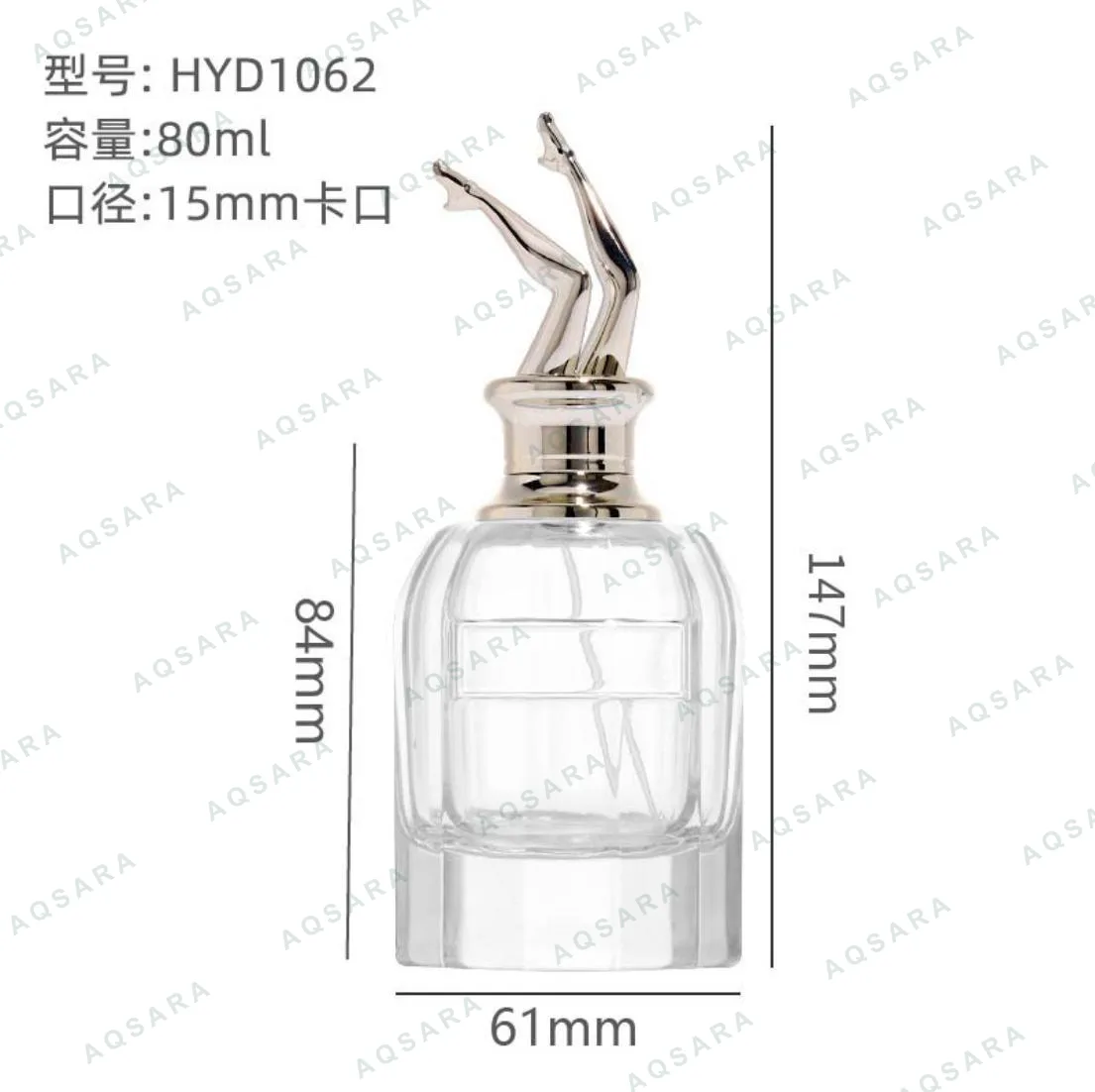 Botol Parfum kaca 80 ml leher 15 mm — HYD1062