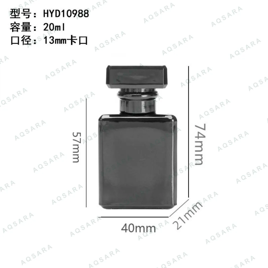Botol Parfum kaca 20 ml leher 13 mm — HYD10988( glossy black )