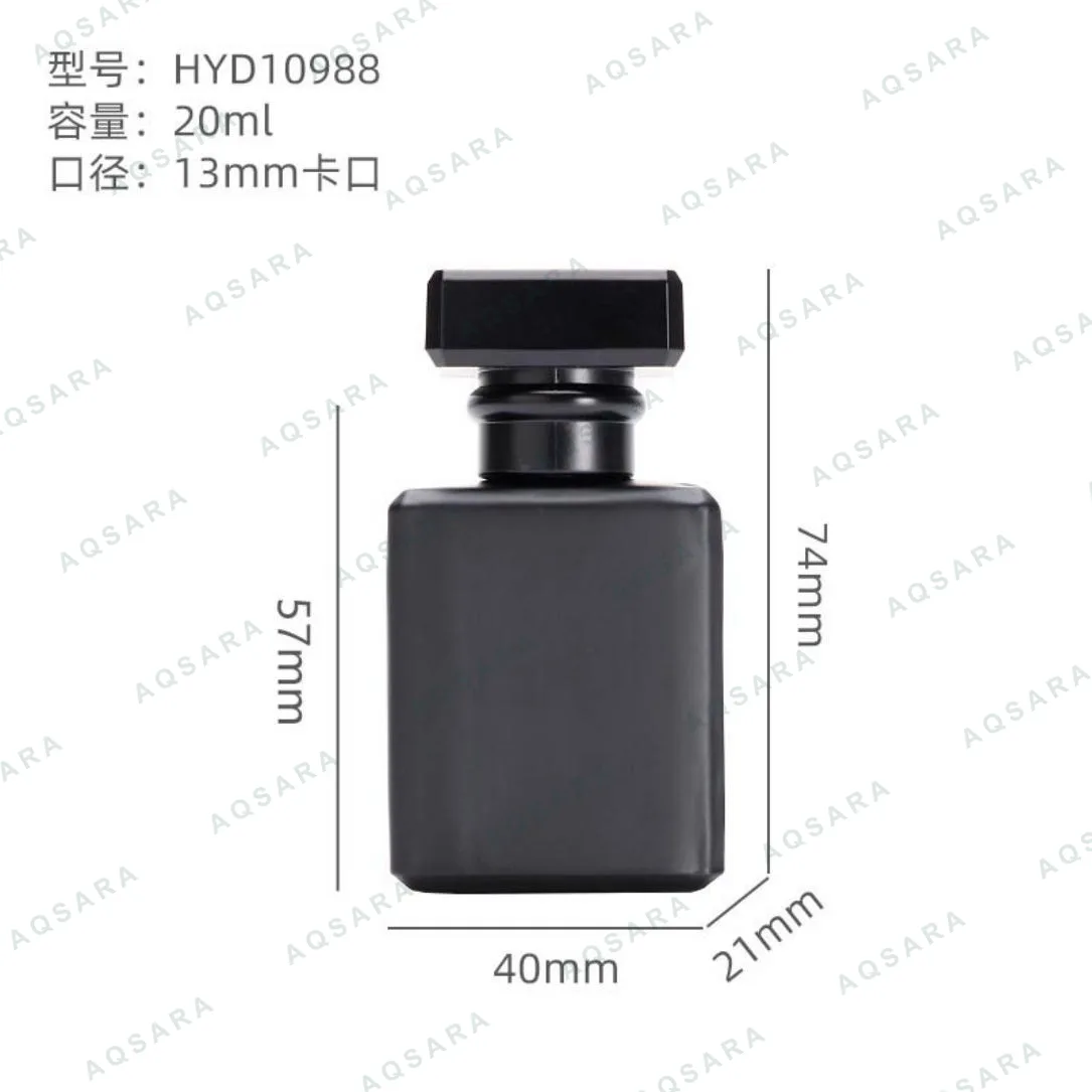 Botol Parfum kaca 20 ml leher 13 mm — HYD10988( matte black )