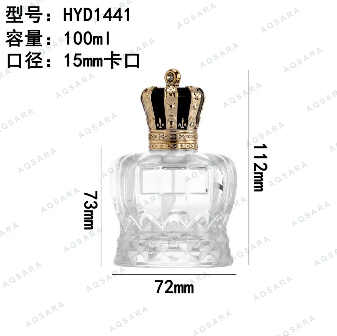 Botol Parfum kaca 100 ml leher 15 mm — HYD1441
