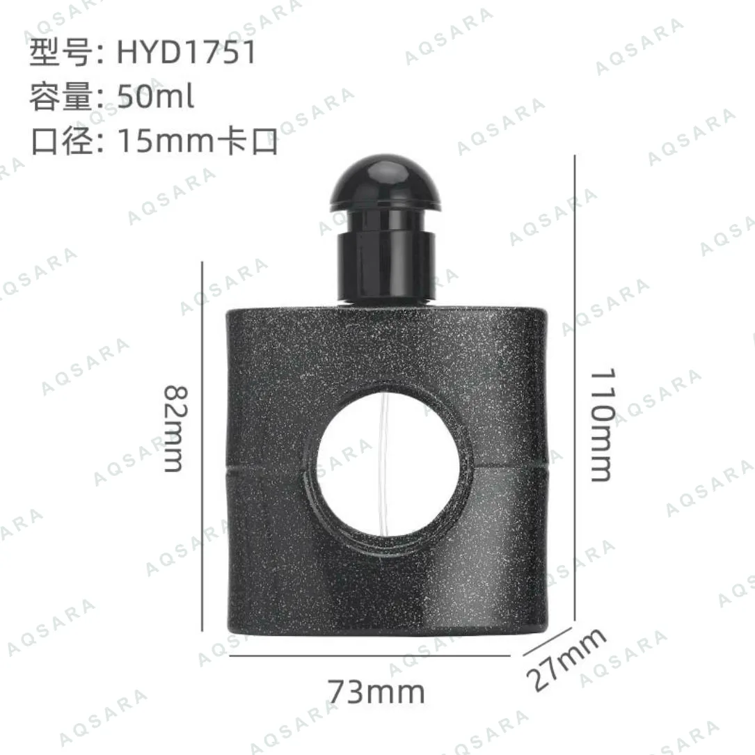 Botol Parfum kaca 50 ml leher 15 mm — HYD1751 black