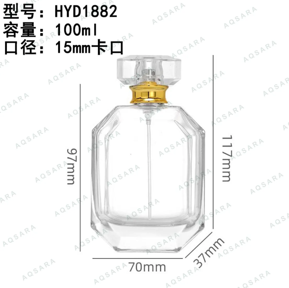 Botol Parfum kaca 100 ml leher 15 mm — HYD1882