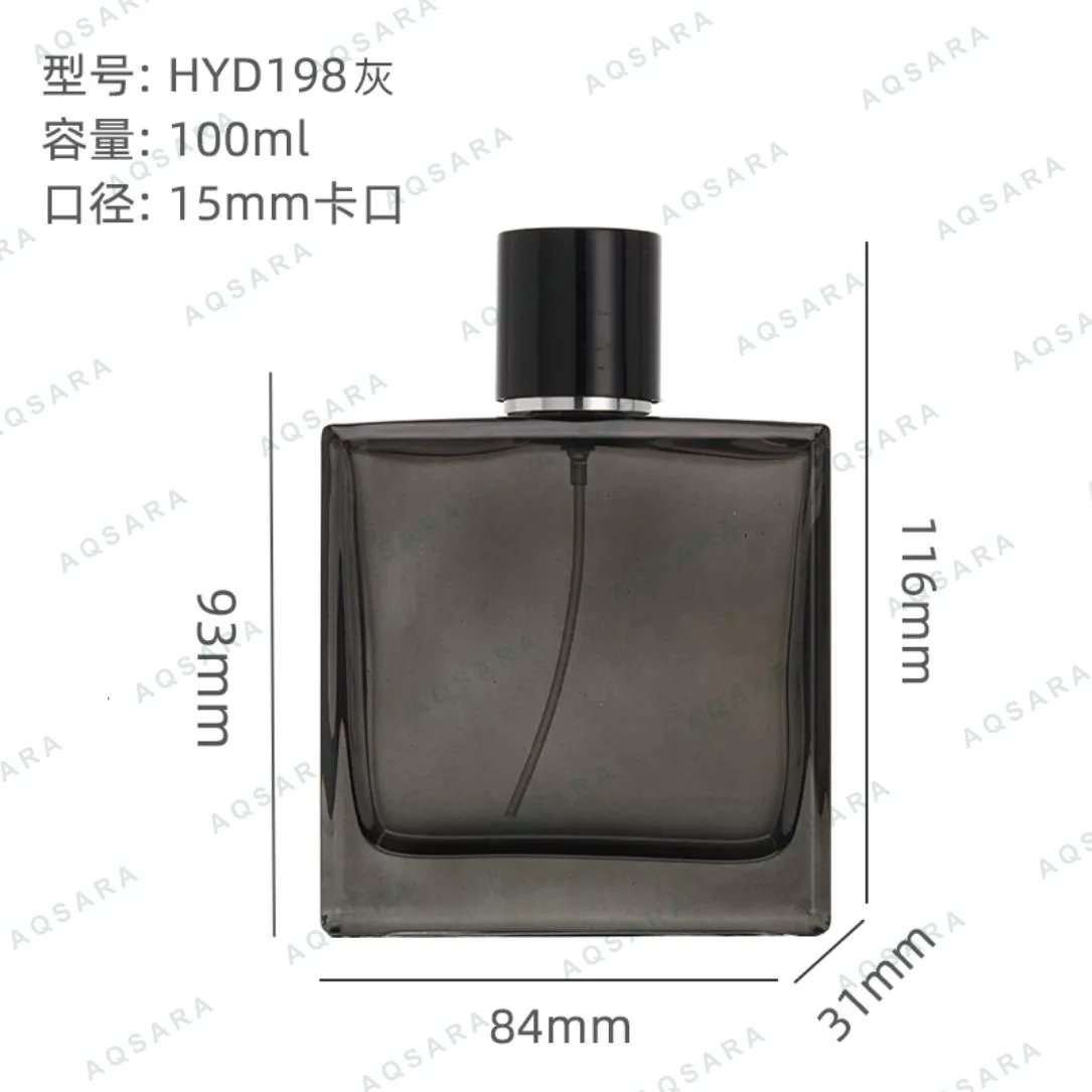 Botol Parfum kaca 100 ml leher 15 mm — HYD198 gray