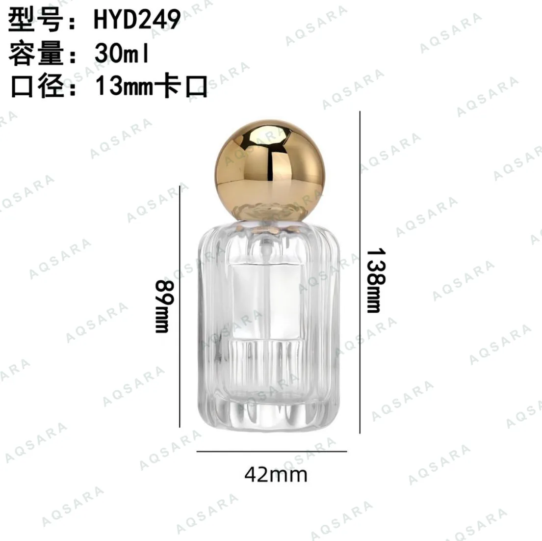 Botol Parfum kaca 30 ml leher 13 mm — HYD249