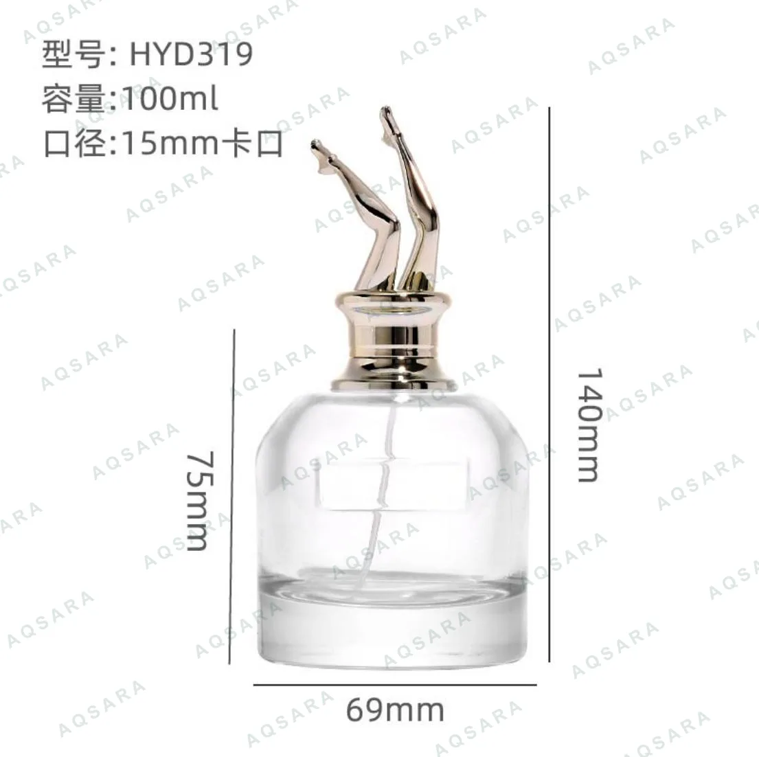Botol Parfum kaca 100 ml leher 15 mm — HYD319