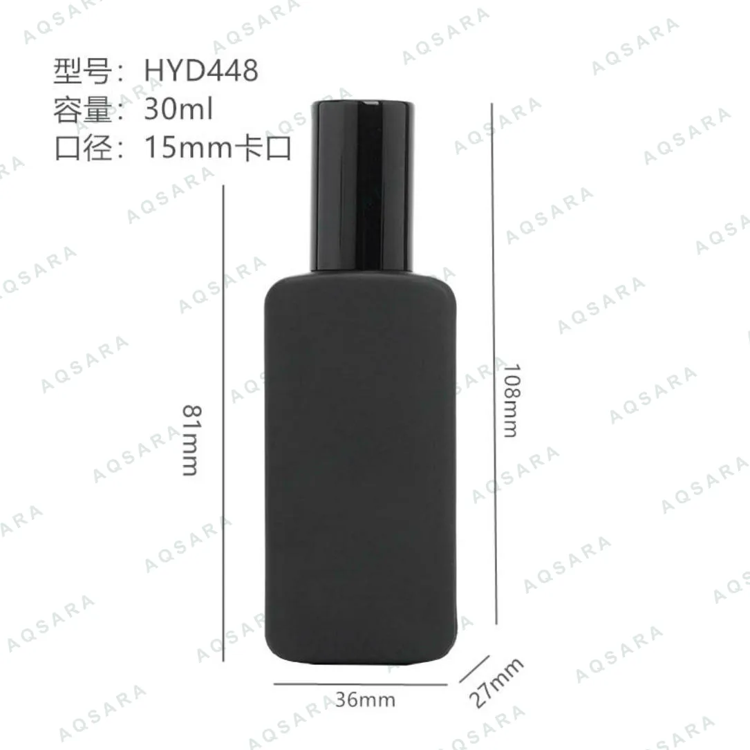 Botol Parfum kaca 30 ml leher 15 mm — HYD448 matte black
