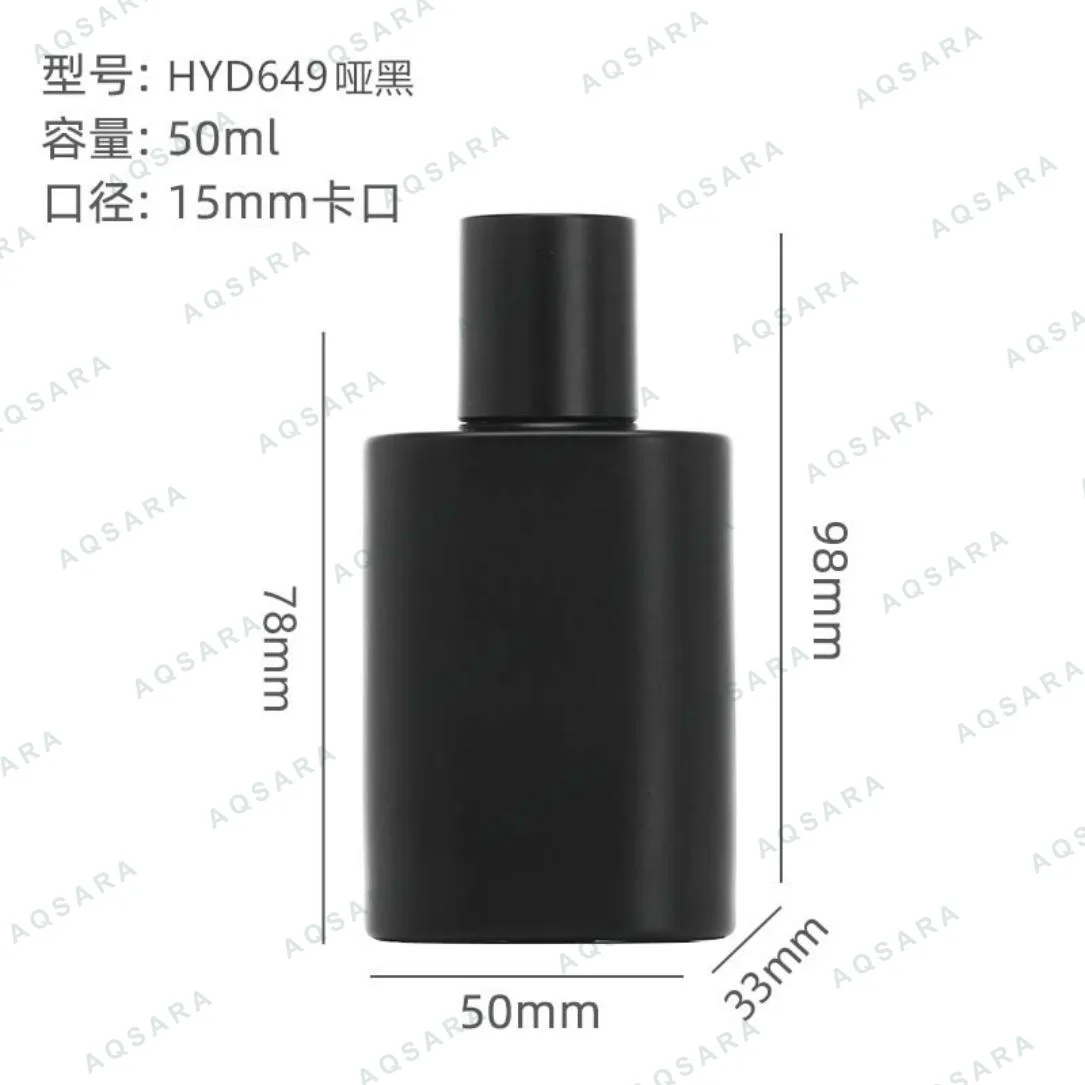 Botol Parfum kaca 50 ml leher 15 mm — HYD649 matte black