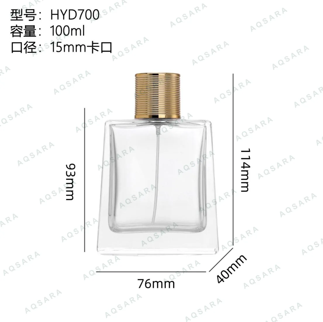 Botol Parfum kaca 100 ml leher 15 mm — HYD700