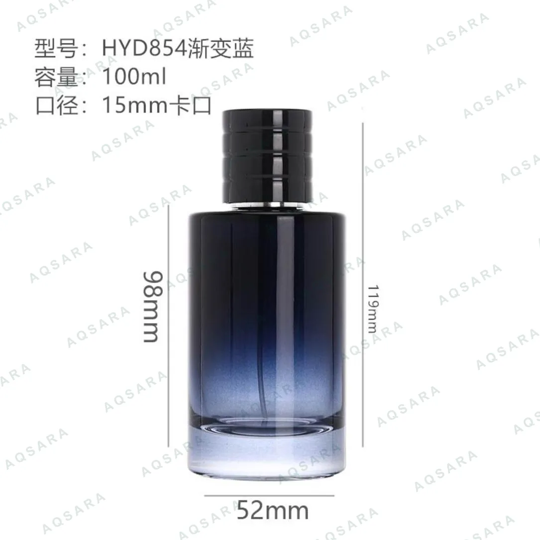 Botol Parfum kaca 100 ml leher 15 mm — HYD854 gradient blue