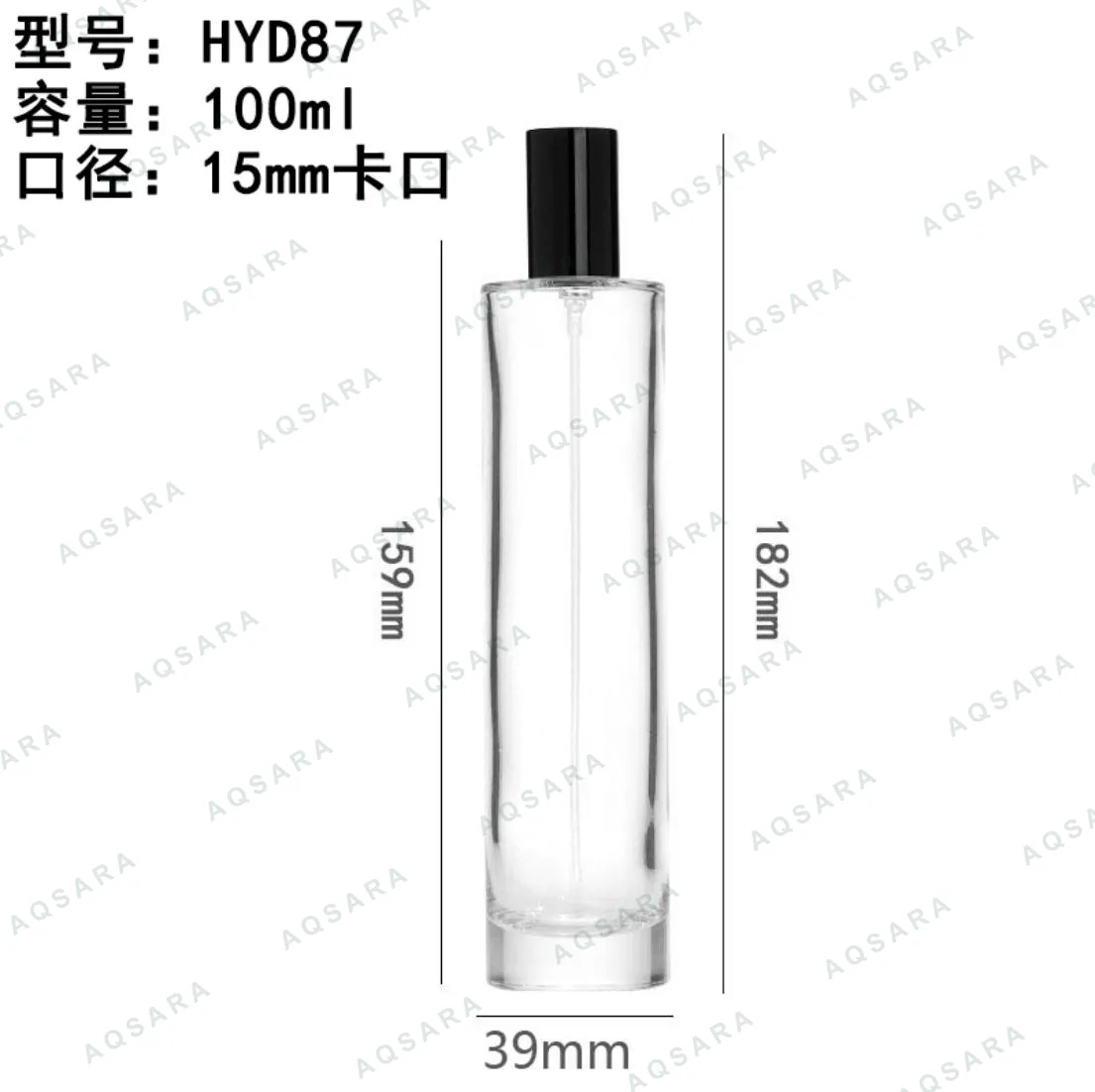 Botol Parfum kaca 100 ml leher 15 mm — HYD87