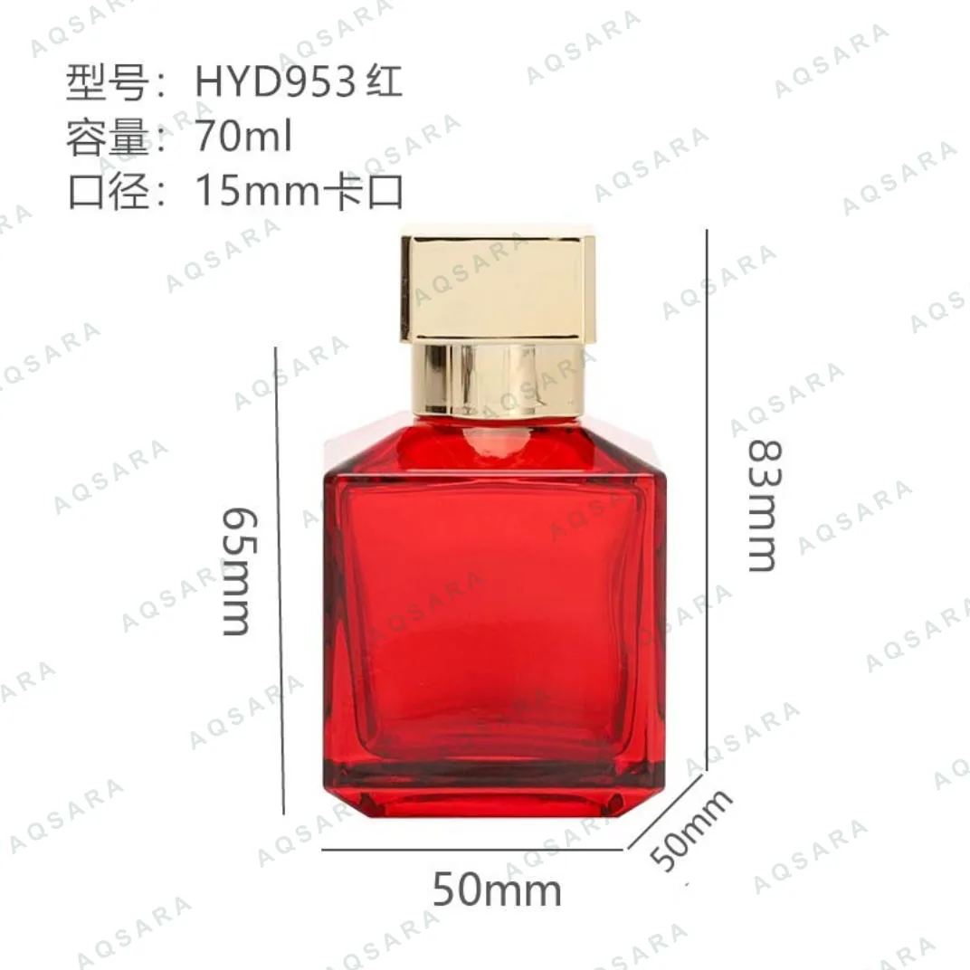 Botol Parfum kaca 70 ml leher 15 mm — HYD953 red