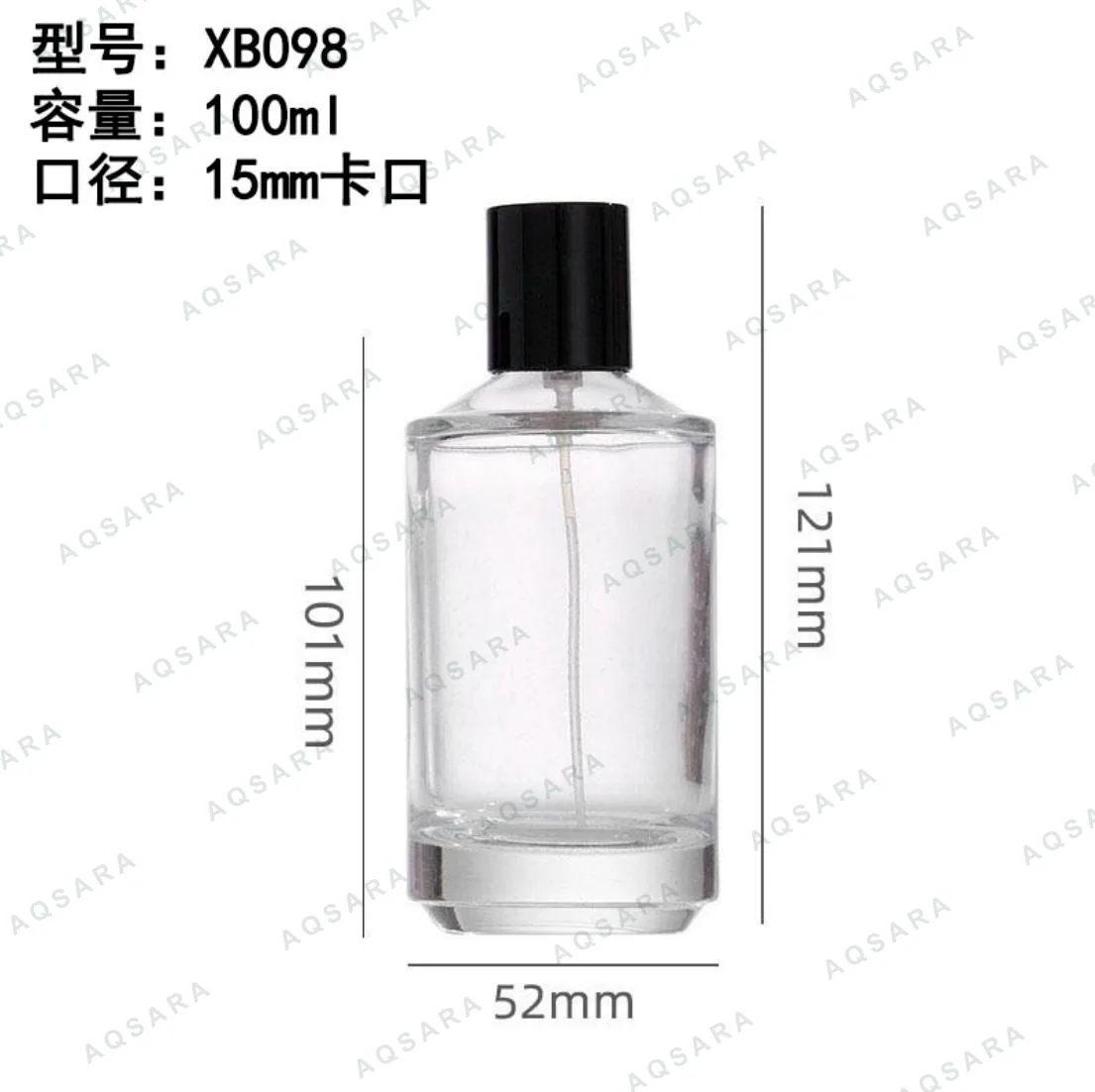 Botol Parfum kaca 100 ml leher 15 mm — XB098