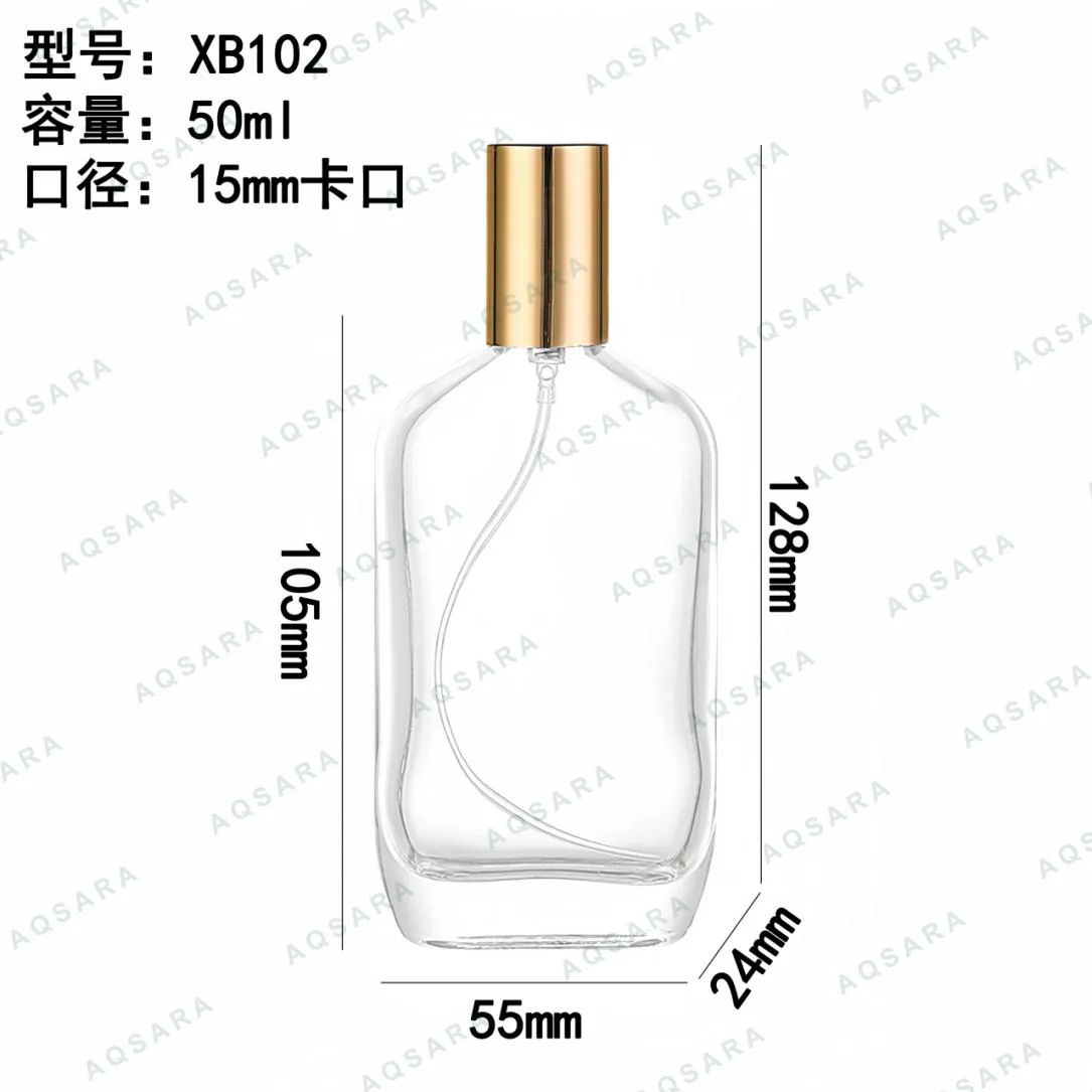 Botol Parfum kaca 50 ml leher 15 mm — XB102