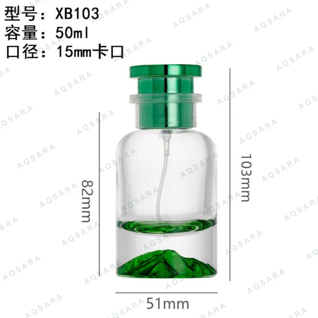 Botol Parfum kaca 50 ml leher 15 mm — XB103( green )