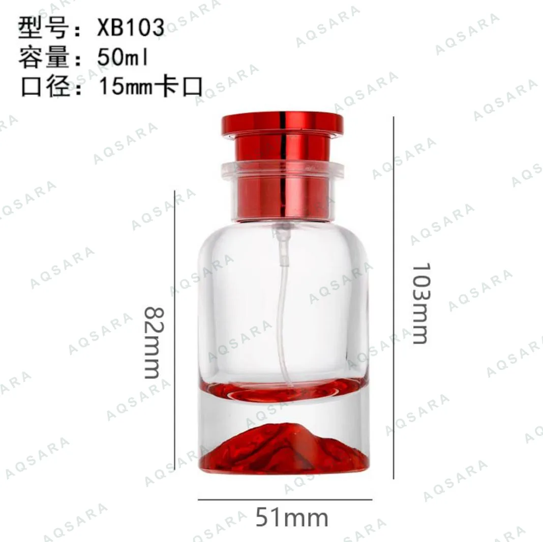 Botol Parfum kaca 50 ml leher 15 mm — XB103( red )