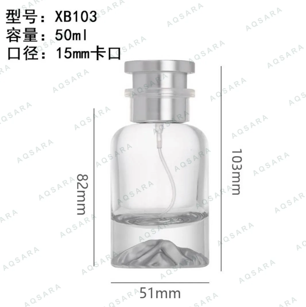 Botol Parfum kaca 50 ml leher 15 mm — XB103( silver )