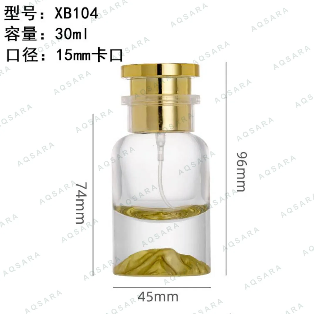 Botol Parfum kaca 30 ml leher 15 mm — XB104( gold )