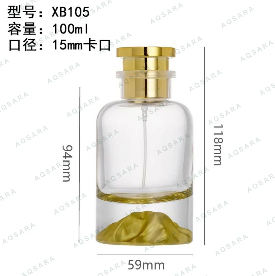 Botol Parfum kaca 100 ml leher 15 mm — XB105( gold )