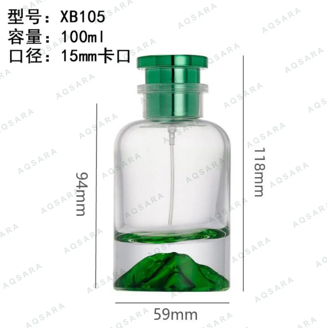 Botol Parfum kaca 100 ml leher 15 mm — XB105( green )