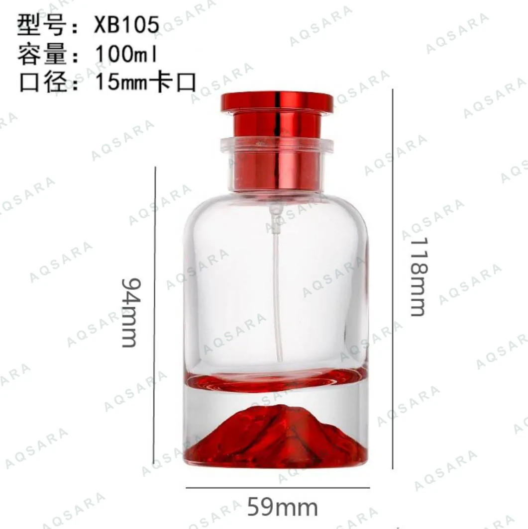 Botol Parfum kaca 100 ml leher 15 mm — XB105( red )