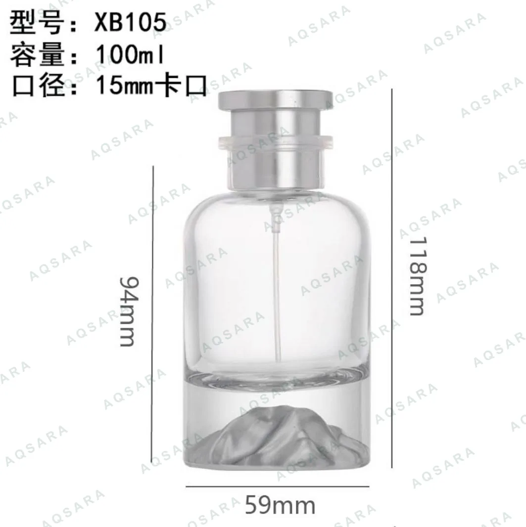 Botol Parfum kaca 100 ml leher 15 mm — XB105( silver )