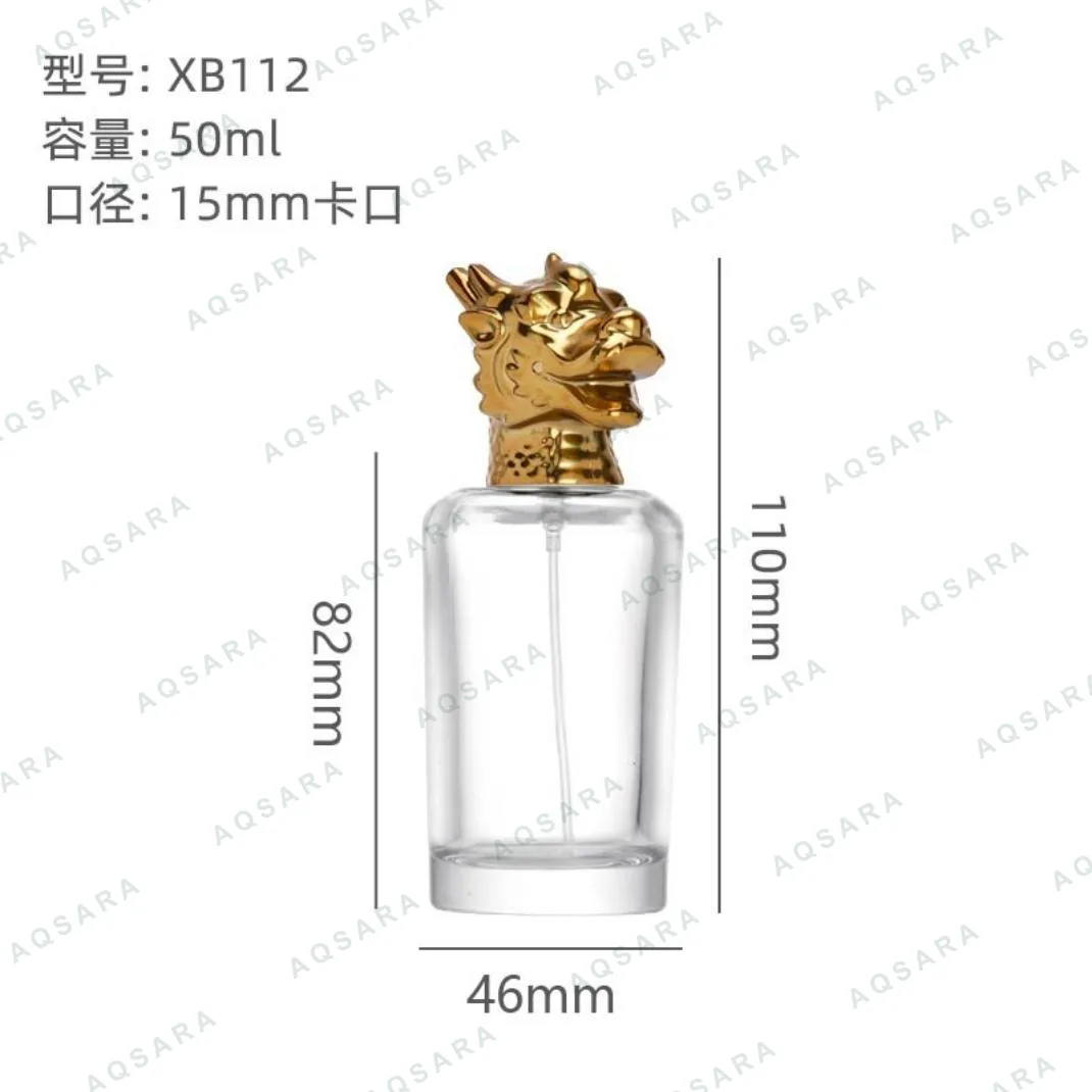 Botol Parfum kaca 50 ml leher 15 mm — XB112 dragon