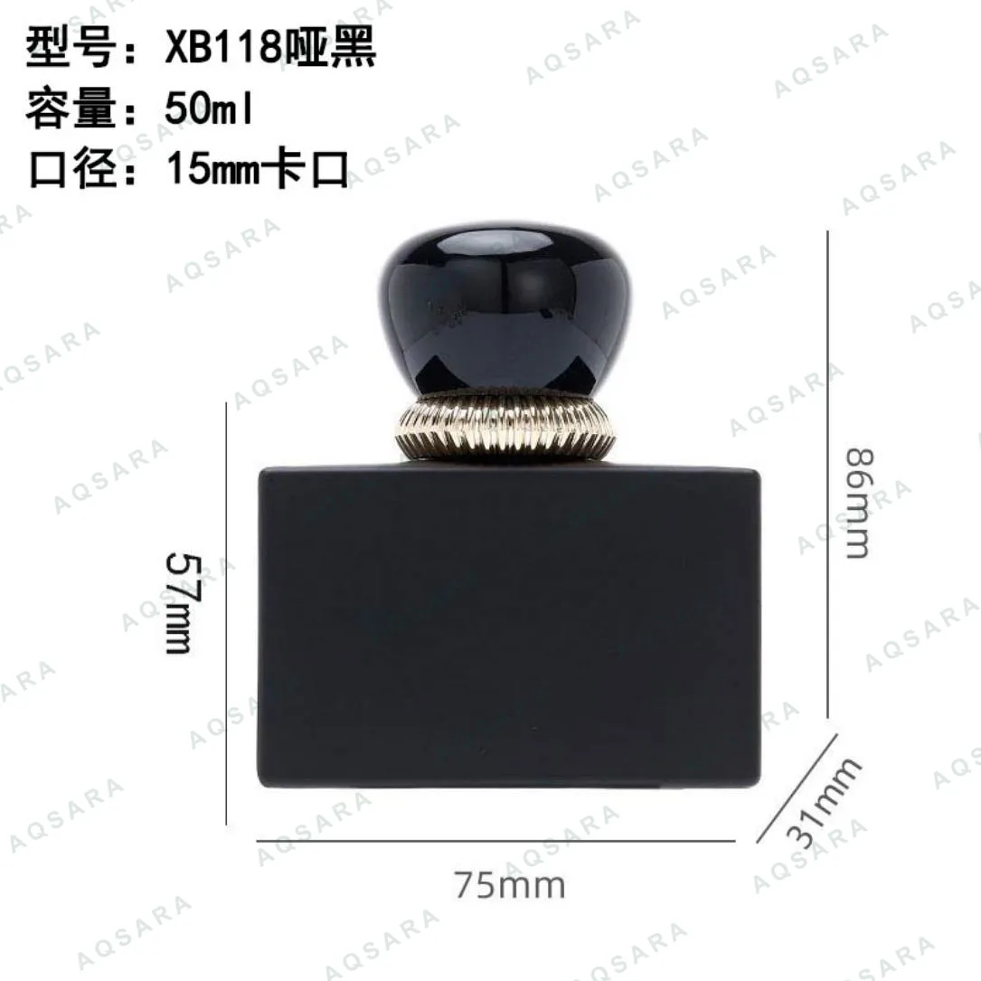 Botol Parfum kaca 50 ml leher 15 mm — XB118( matte black )