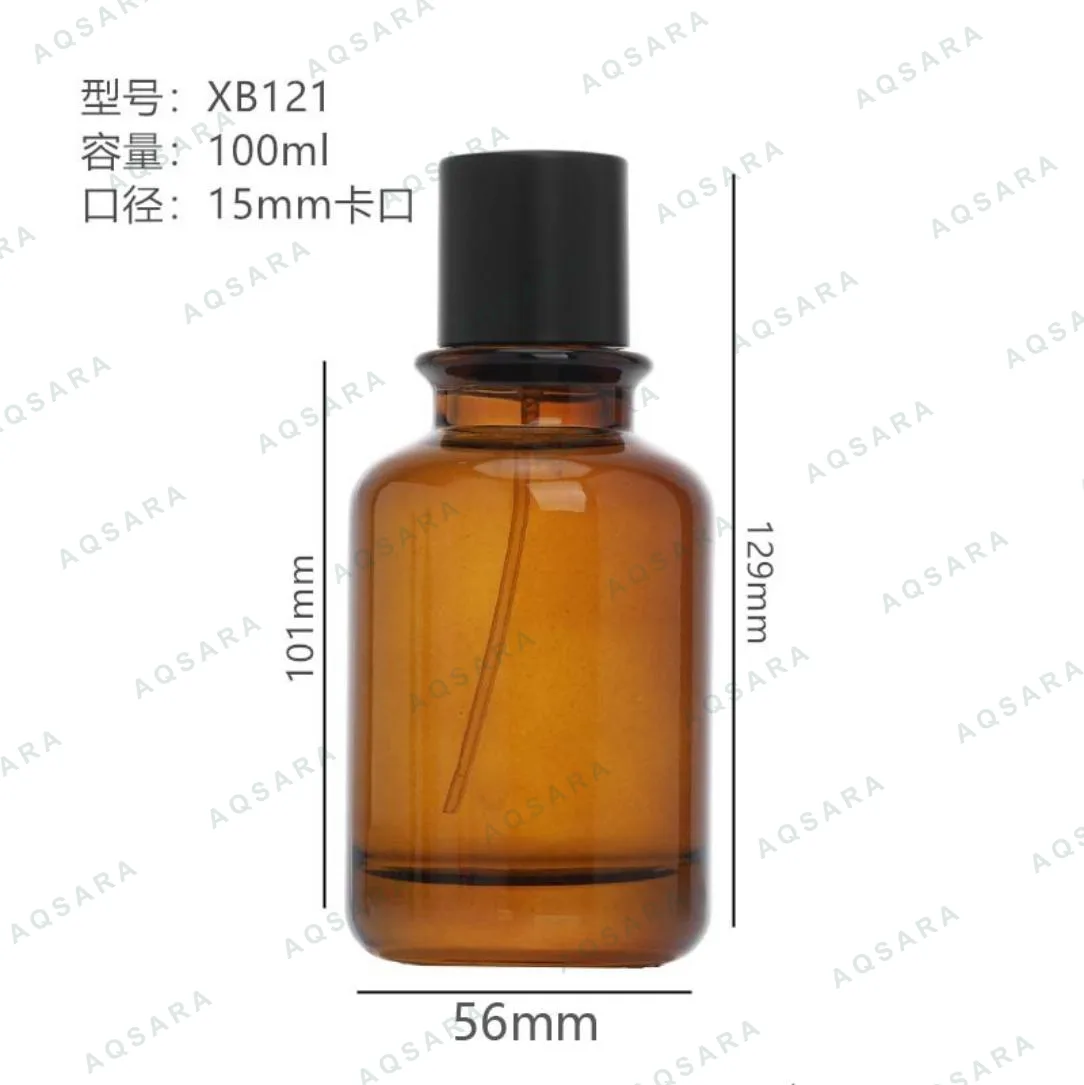 Botol Parfum kaca 100 ml leher 15 mm — XB121 brown