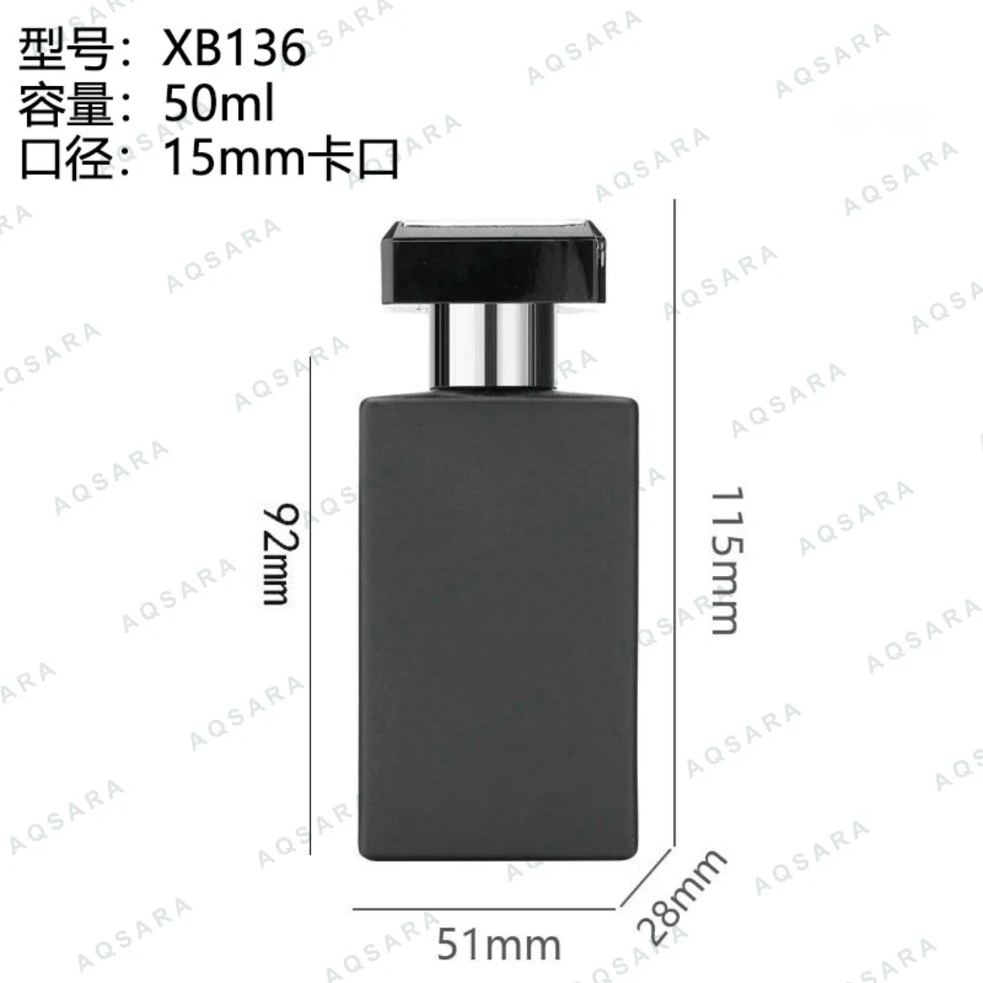 Botol Parfum kaca 50 ml leher 15 mm — XB136( matte black )