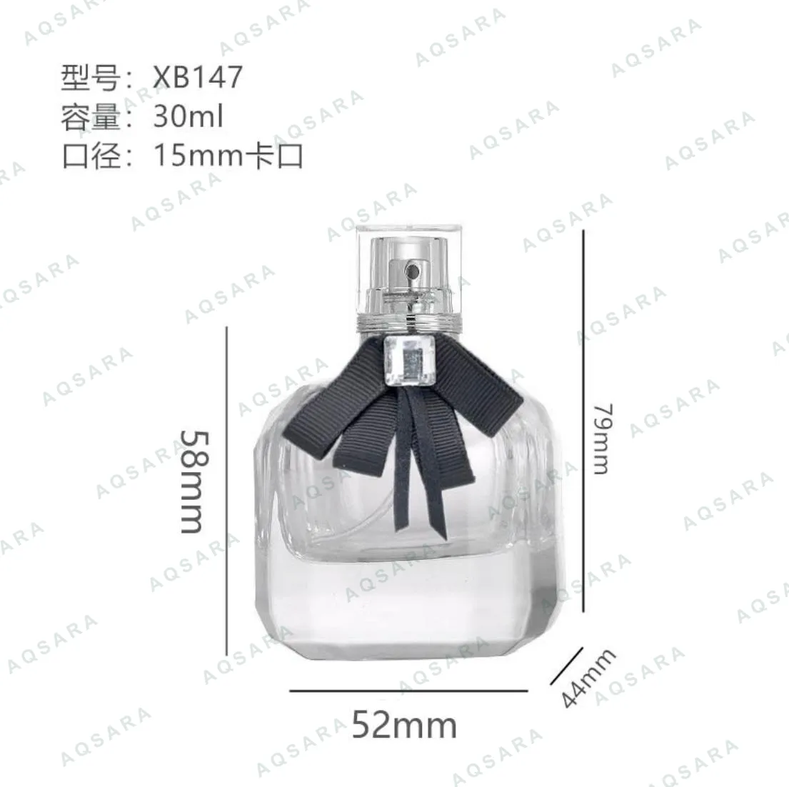 Botol Parfum kaca 30 ml leher 15 mm — XB147
