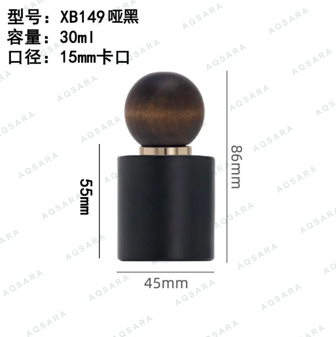 Botol Parfum kaca 30 ml leher 15 mm — XB149 matte black