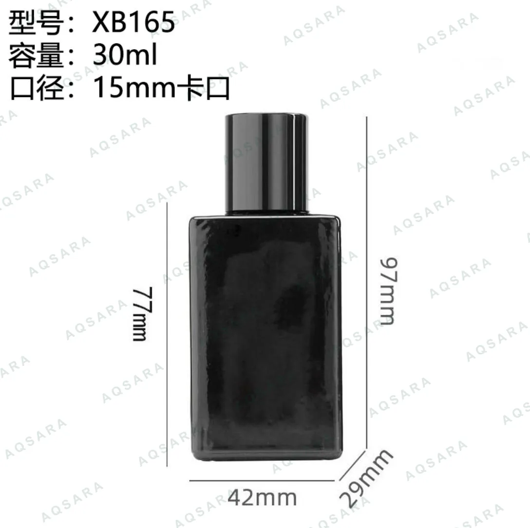 Botol Parfum kaca 30 ml leher 15 mm — XB165( glossy black )