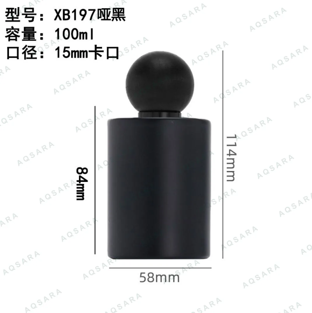 Botol Parfum kaca 100 ml leher 15 mm — XB197 matte black