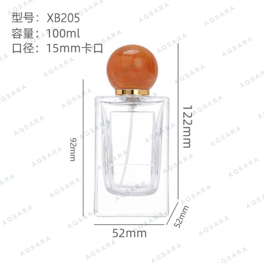 Botol Parfum kaca 100 ml leher 15 mm — XB205