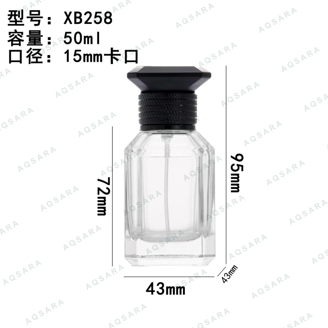 Botol Parfum kaca 50 ml leher 15 mm — XB258