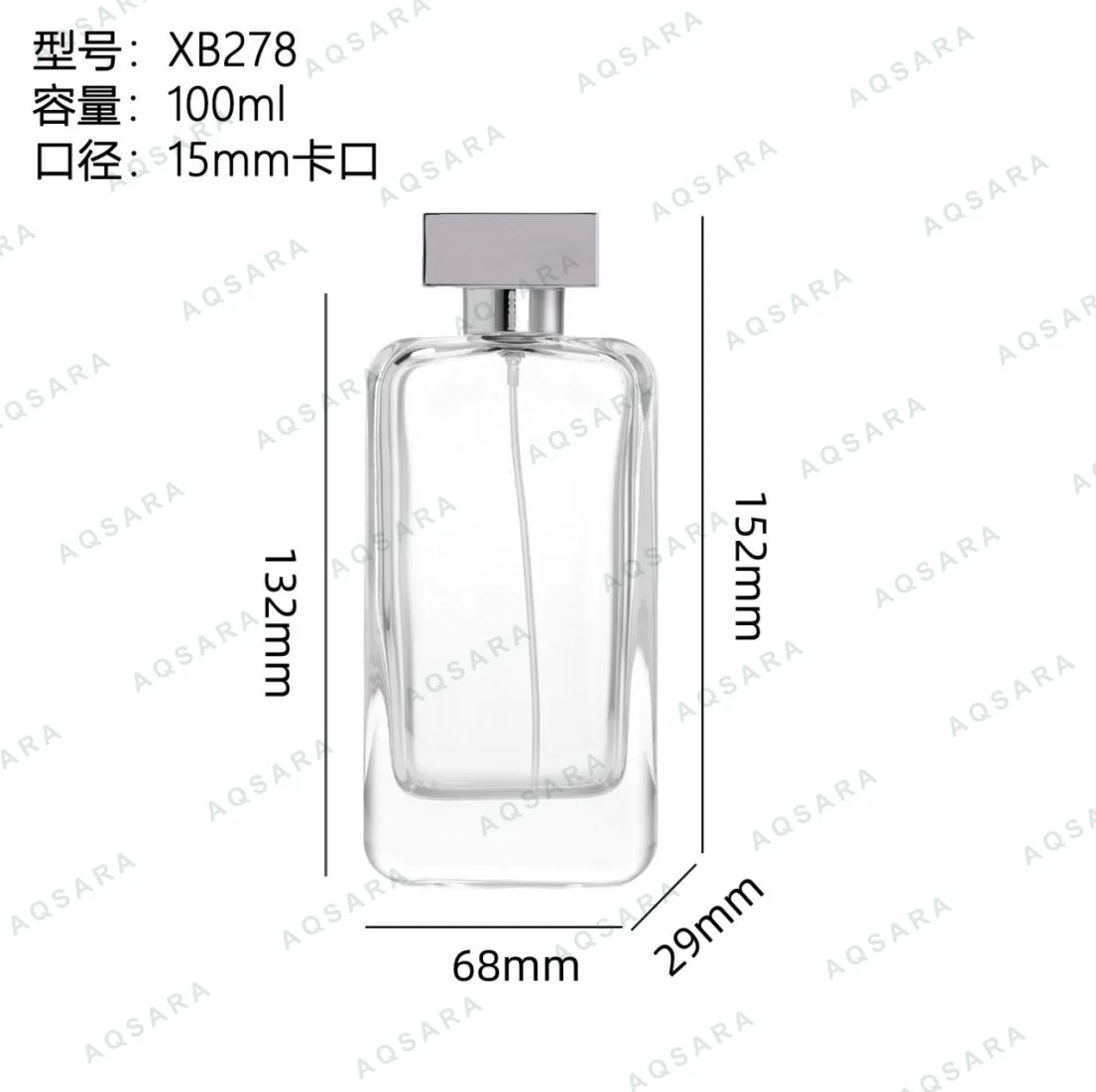 Botol Parfum kaca 100 ml — XB278