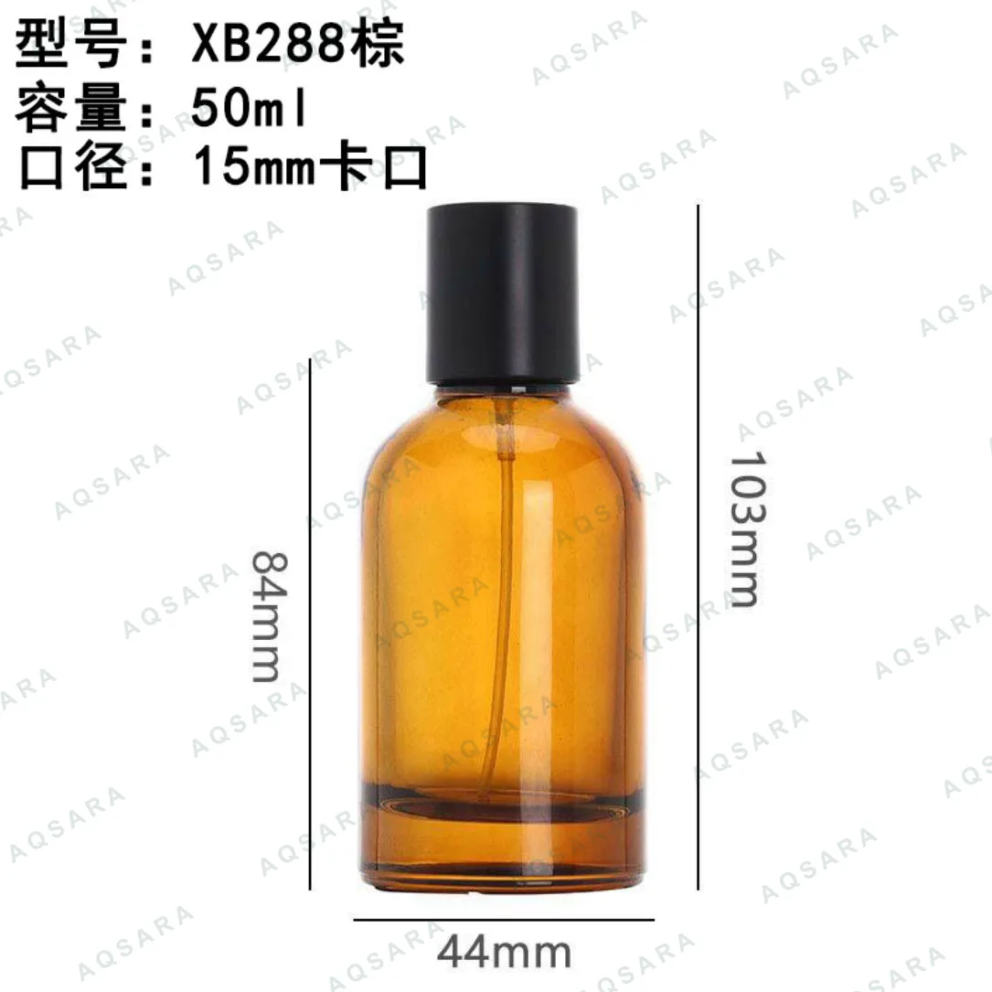 Botol Parfum kaca 50 ml leher 15 mm — XB288 brown