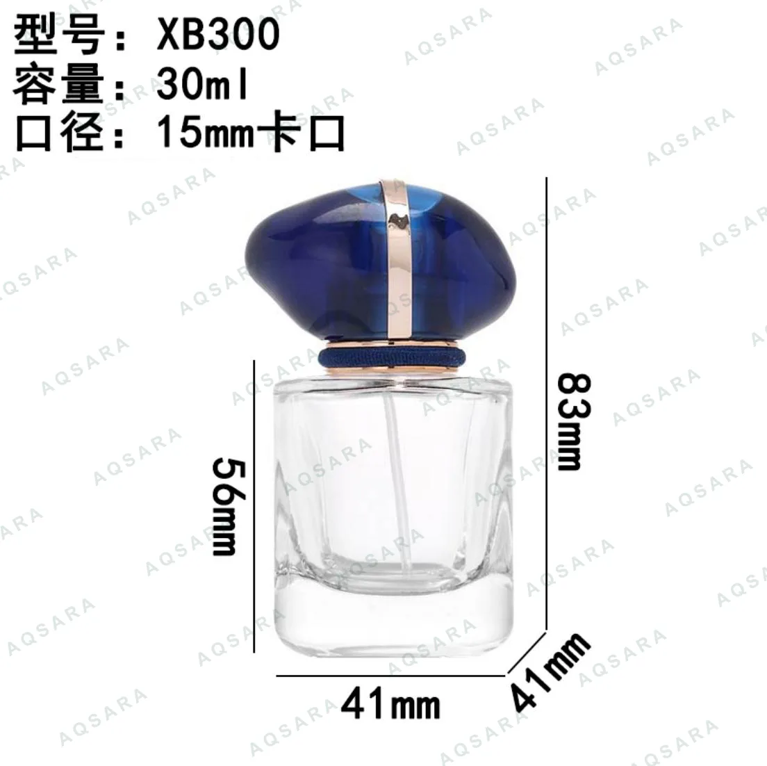 Botol Parfum kaca 30 ml leher 15 mm — XB300