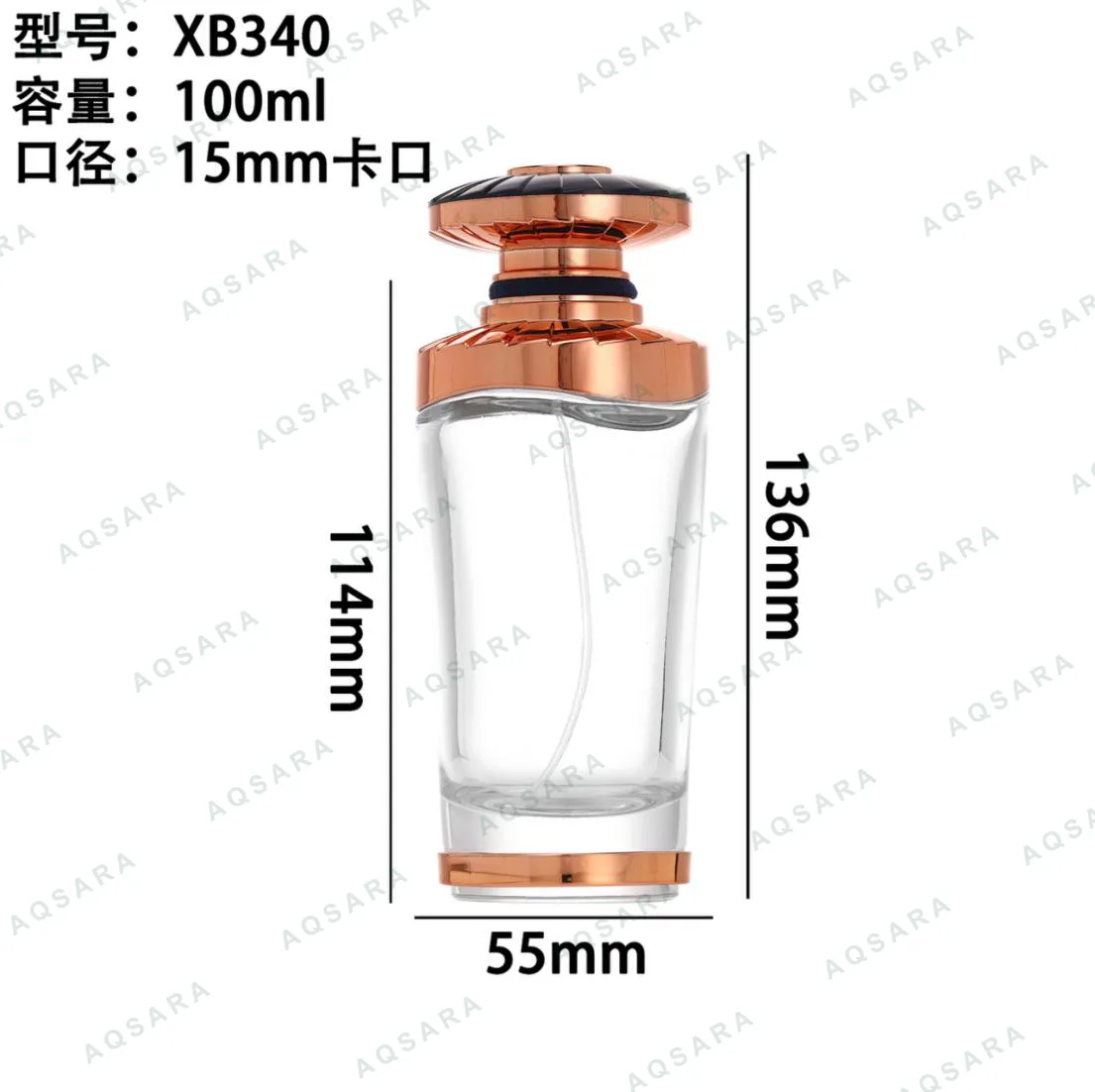 Botol Parfum kaca 100 ml leher 15 mm — XB340