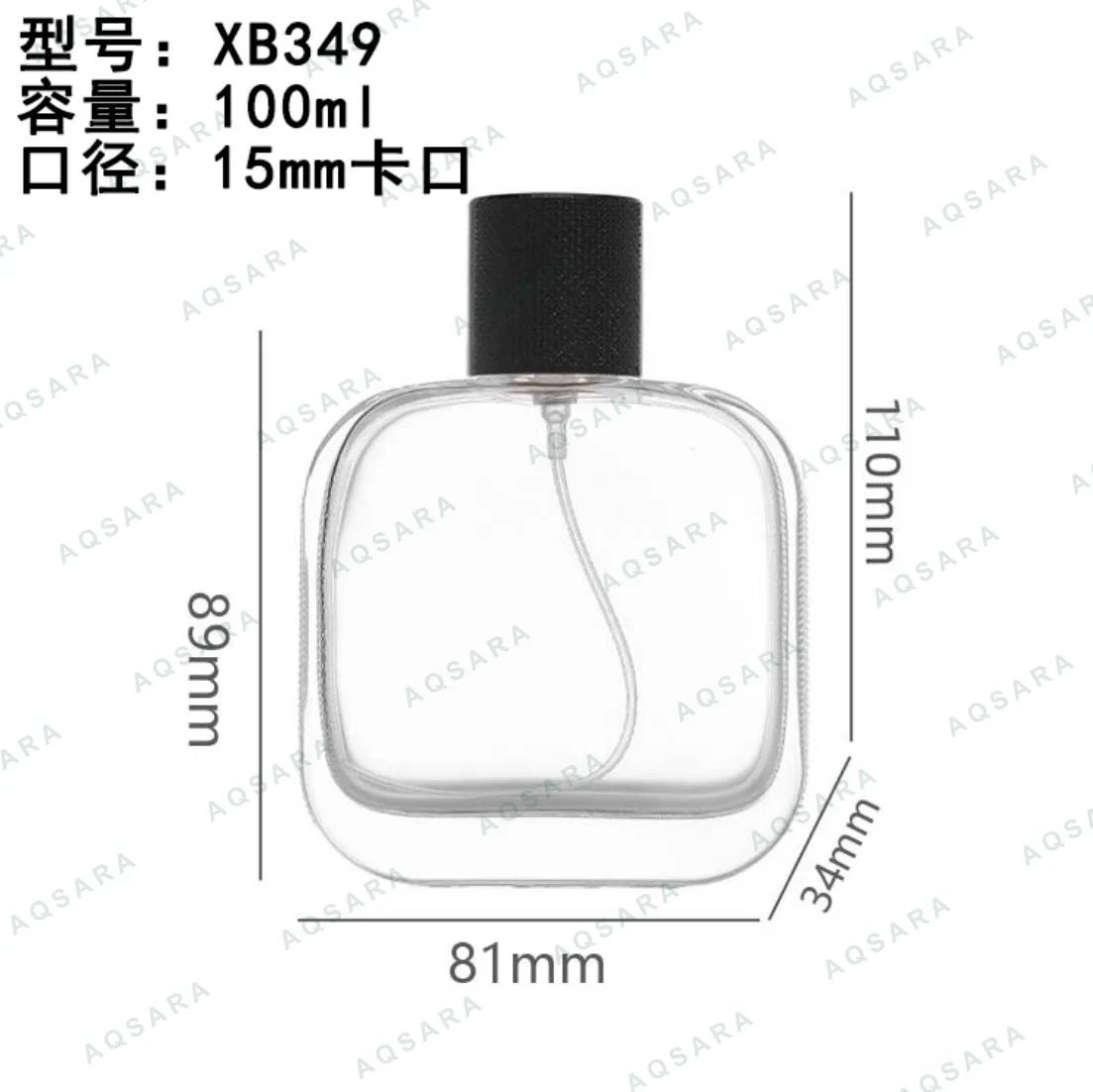 Botol Parfum kaca 100 ml leher 15 mm — XB349