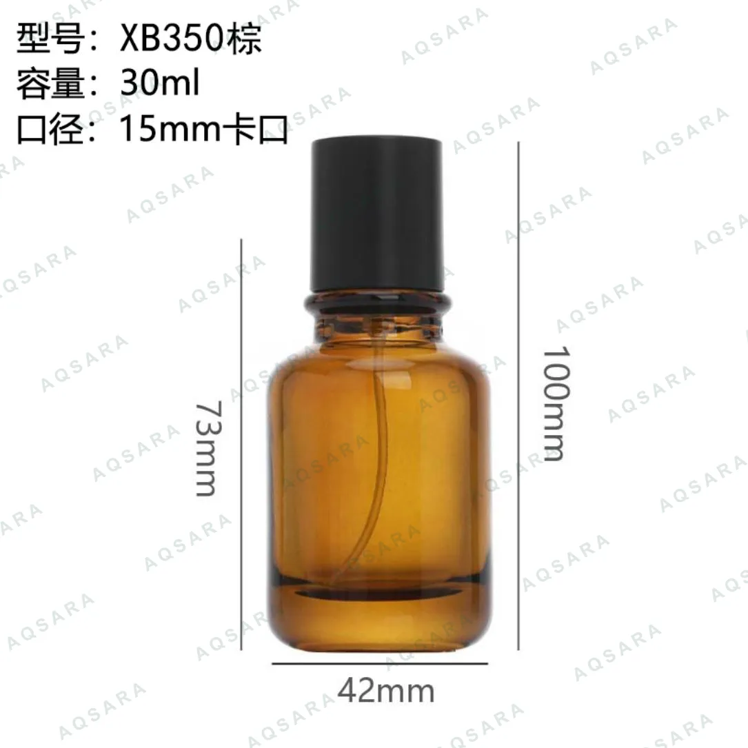Botol Parfum kaca 30 ml leher 15 mm — XB350 brown