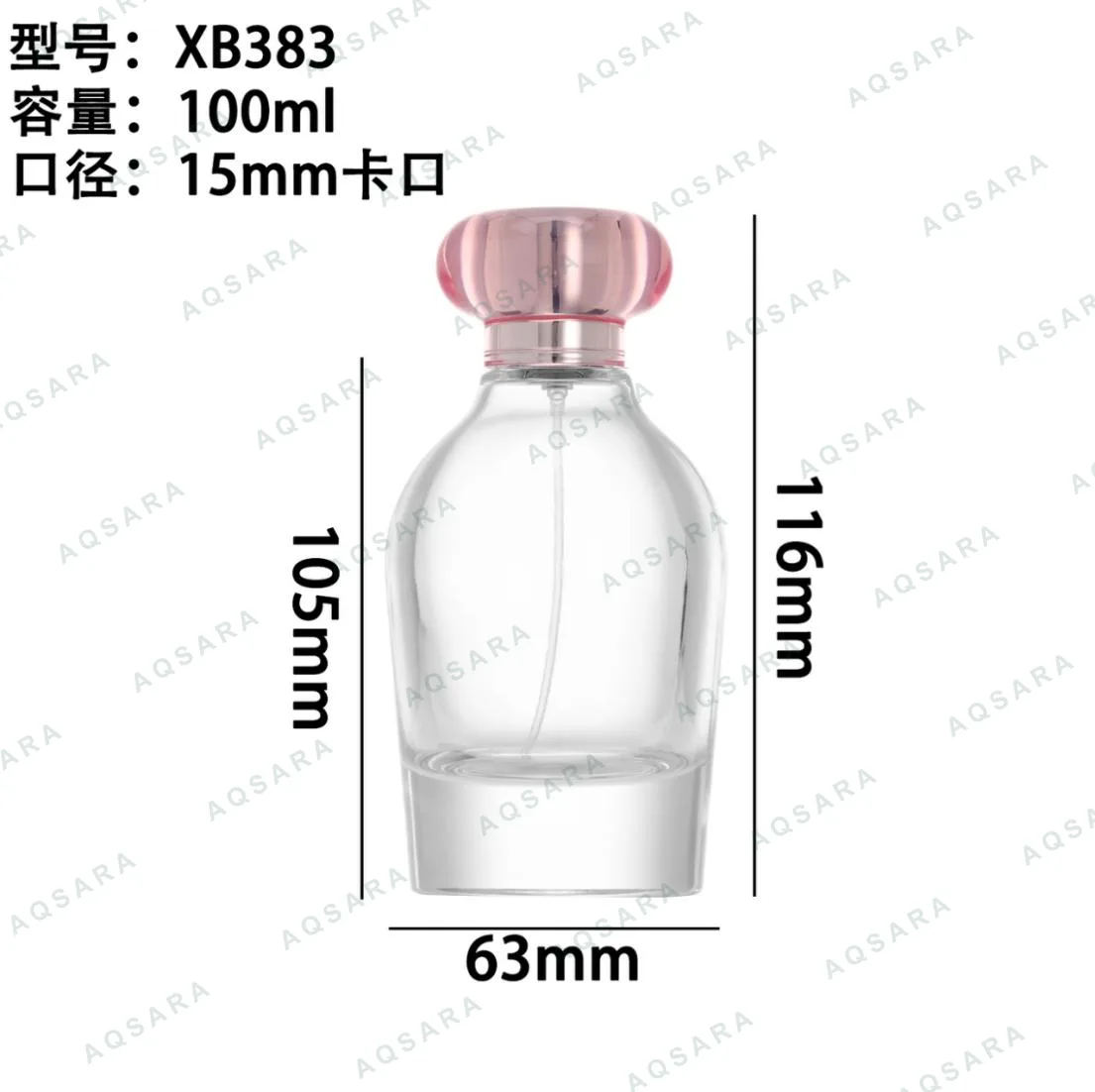 Botol Parfum kaca 100 ml leher 15 mm — XB383