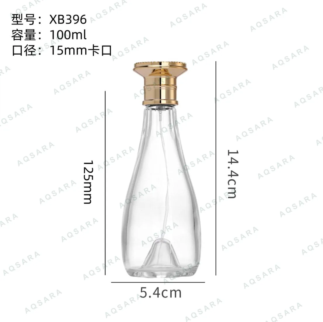 Botol Parfum kaca 100 ml leher 15 mm — XB396
